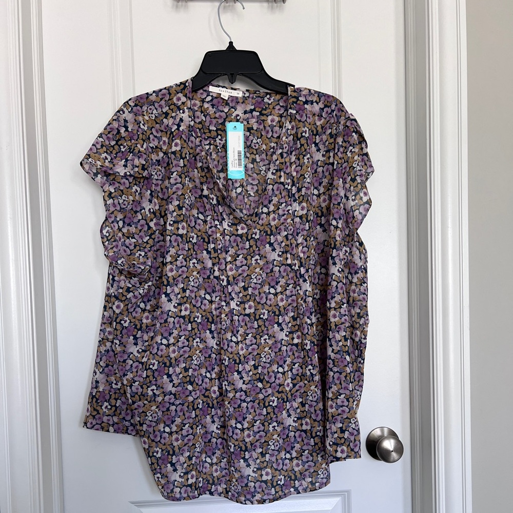 Pretty Blue and Purple Top New with Tags 3X